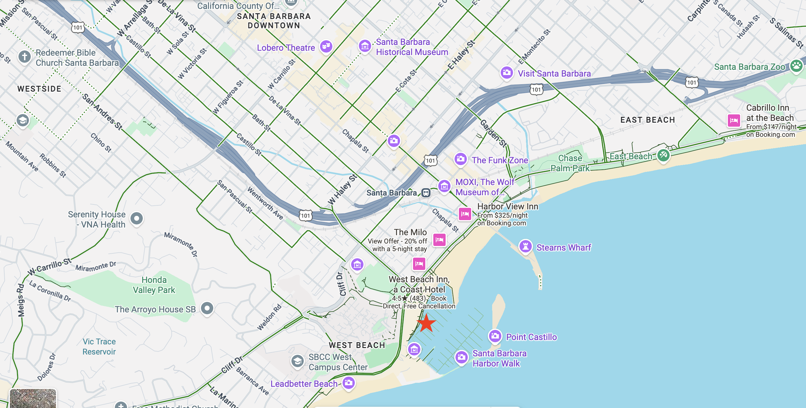 Map to Finaddict at Santa Barbara Harbor, Marina 2, Slip B-2